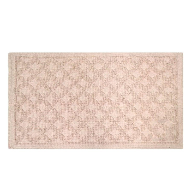 Tappeto Bagno Design Rombi 50x90 cm in Cotone Rosa-1