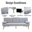 Divano Letto 3 Posti 181x77x72 cm in Tessuto  Grigio-7