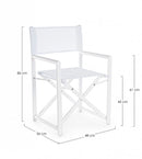 Set 2 Sedie Regista da Giardino 48x56x86h cm Taylor Bianco -3