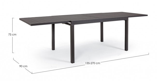 Tavolo Allungabile da Giardino 135-270x90x75h cm Pelagius Antracite-3