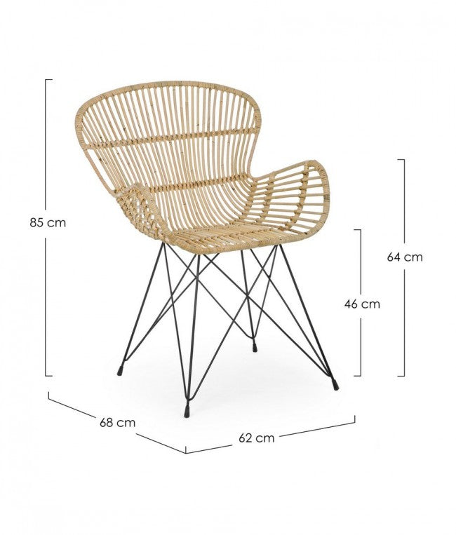 Set 4 Poltrone 62x68x85h cm Venturs Naturale -3