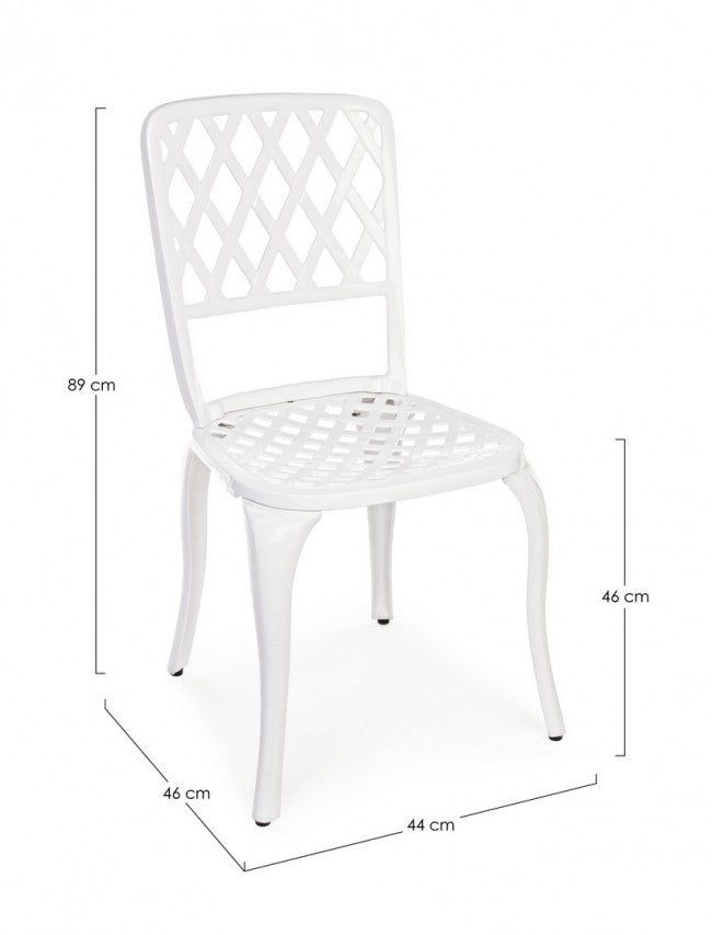 Set 2 Sedie da Giardino 44x46x89h cm Faenza Bianco -3