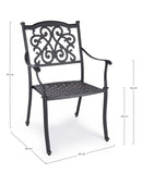 Set 4 Sedie da Giardino 65x60x92h cm con Braccioli Ivrea Antracite-3