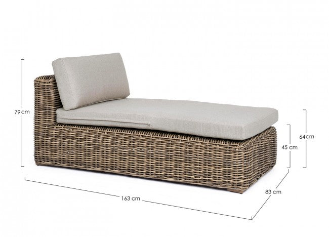 Lettino Chaise Longue da Giardino 83x163x79h cm con Cuscino Coraline -3