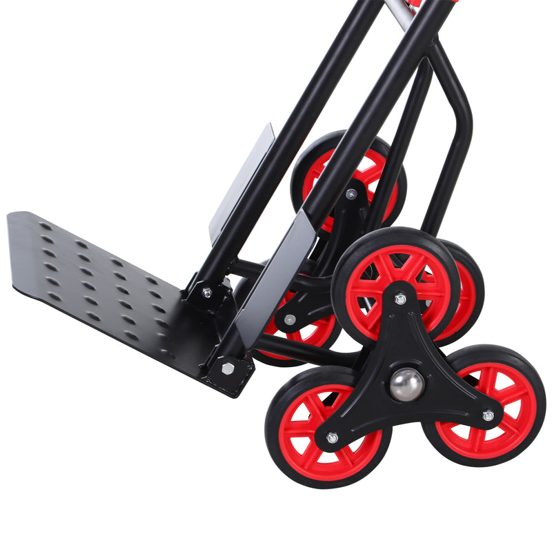 Carrello Portapacchi Pieghevole per Scale 150 Kg in Metallo  Nero e Rosso-9