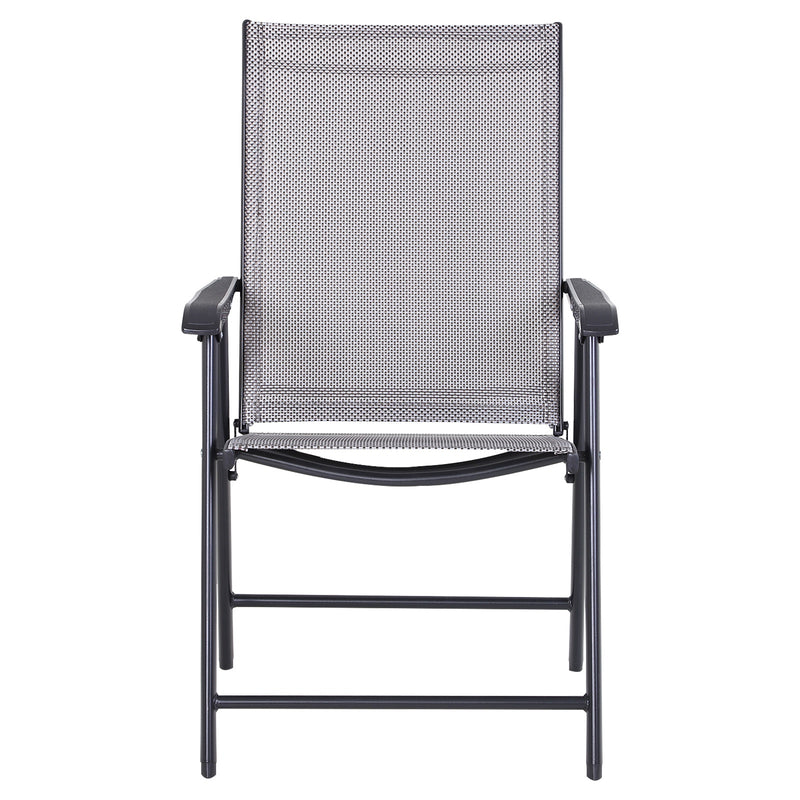 Set 2 Sedie da Giardino 58x64x94 cm in Textilene  Sanders Grigio e Nero-7