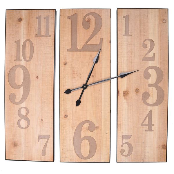 Horloge en bois naturel 60x60x3 cm acquista