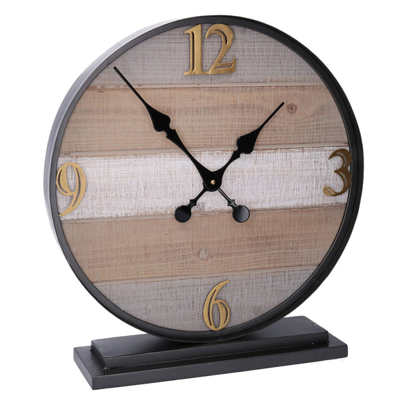 sconto Horloge de table en métal et bois 43,9x11,9xh48 cm