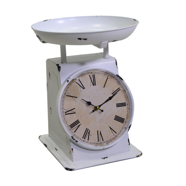 Horloge en forme de Balance en métal blanc rond 29x27x29 cm online