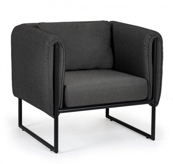 Fauteuil 76x74x72h cm avec coussins Pixel Anthracite sconto