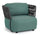 Fauteuil 92x86x79h cm avec coussins Palmer Anthracite/Jade