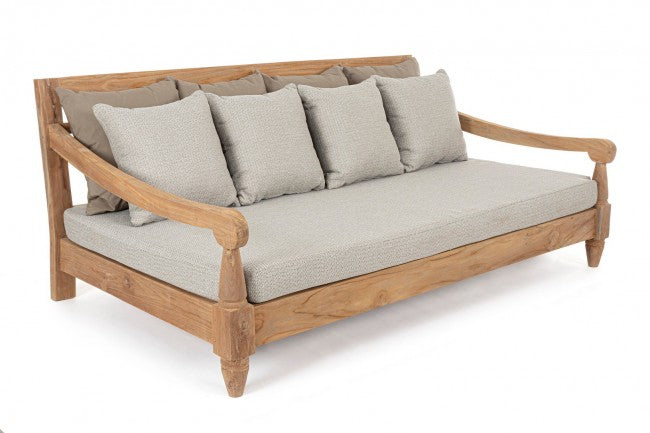 Divano Letto da Esterno Daybed 190x112x81h cm con Cuscini Bali Natural Fsc-1