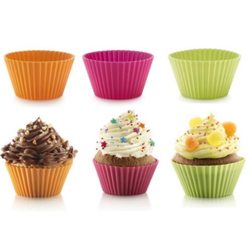 Set 6 Stampi Formine per Big Muffin Americani in Silicone Alimentare Lekue-1