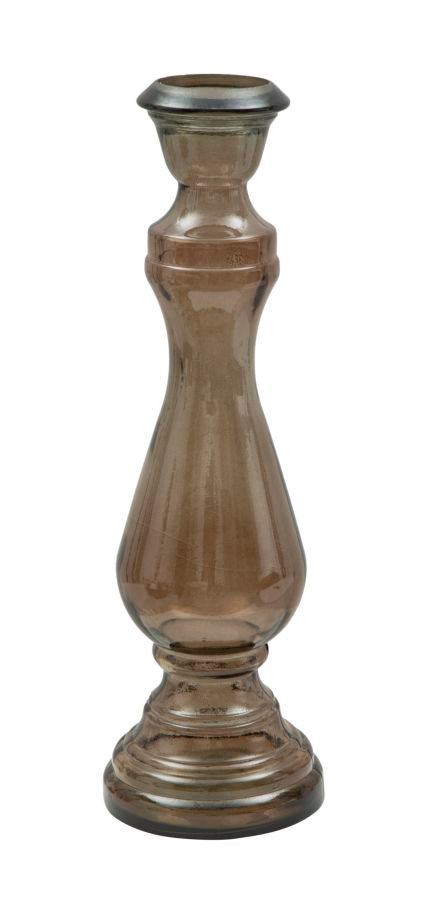 sconto Bougeoir en verre recyclé marron Ø17x55 cm Verre marron clair