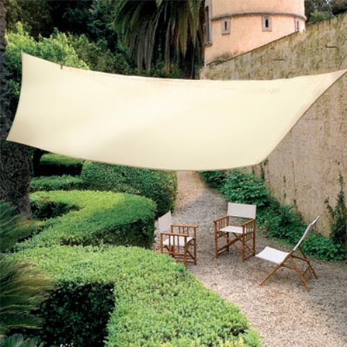 Telo Rete Gazebo Vela Beige Ombra Ombreggiante Impermeabile Mt 5X5 Quadrato per Giardino Esterno Ombra-1