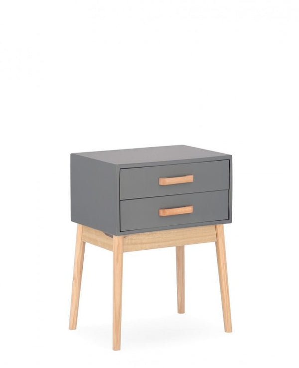 Commode 2 tiroirs 43x30x58,50 cm Ordinaire en Bois Gris sconto