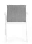 Set 4 Sedie da Giardino 55,5x60x83h cm con Braccioli Odeon Bianco Grigio-5