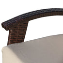 Divano 2 Posti da Giardino 120x63x77 cm in Rattan con Cuscini Marrone e Cachi-8