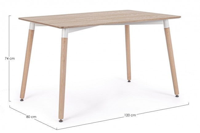 Tavolo Rettangolare Fisso 120x80x74 cm David in Legno-2