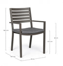 Set 4 Sedie da Giardino 55x56,5x86,5h cm con Braccioli e Cuscini Helina Coffee-3