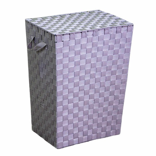 prezzo Panier à linge rectangulaire en polyester gris 40x30xh53 cm