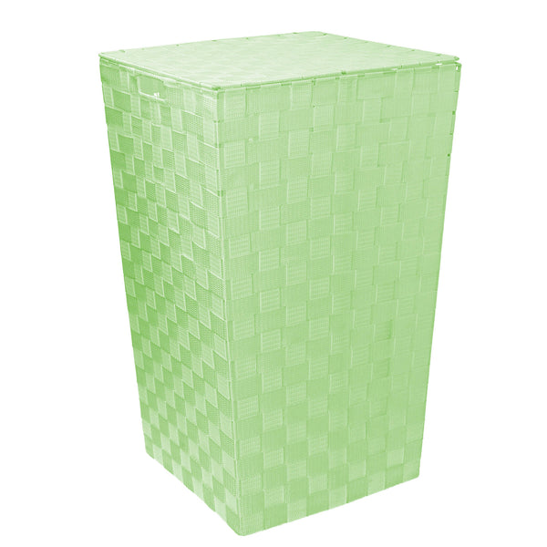 Panier à linge carré en polyester vert clair 33x33xh53 cm sconto