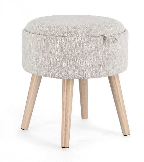 Tabouret de rangement Zoya Ø 39x42,5 cm en Bouclé Gris online