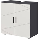 Mobile Sotto Lavabo Bagno 2 Ante 60x30x60 cm in Legno Grigio-1