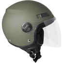 Casco Demi-Jet per Scooter Visiera Lunga SKA-P 1 LH Metropoli Verde Gommato -1