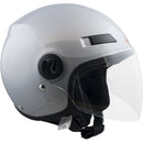 Casco Demi-Jet per Scooter Visiera Lunga SKA-P 1 LH Metropoli Silver Metal -1