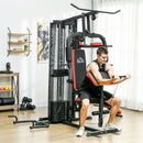 Stazione Fitness Multifunzione 225x175x200 cm in Acciaio e PU Nero-2