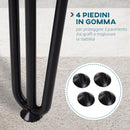 Set 4 Gambe per Tavolo 12x12x71 cm in Acciaio Preforato Nero-5