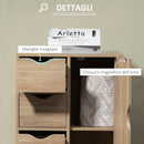 Mobile Bagno 4 Cassetti 1 Anta 54x29x83 cm in Truciolato Naturale-6