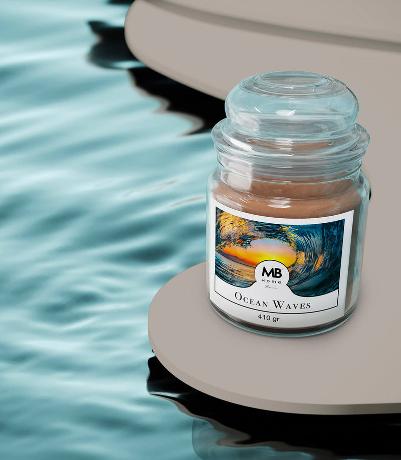 Candela Profumata 410 gr in Cera Vegetale Vasetto in Vetro Ocean Waves -4