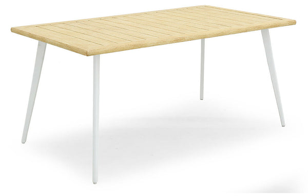 prezzo Table de jardin 160x90x75 cm en acier blanc Kraus Leonardo et effet bois