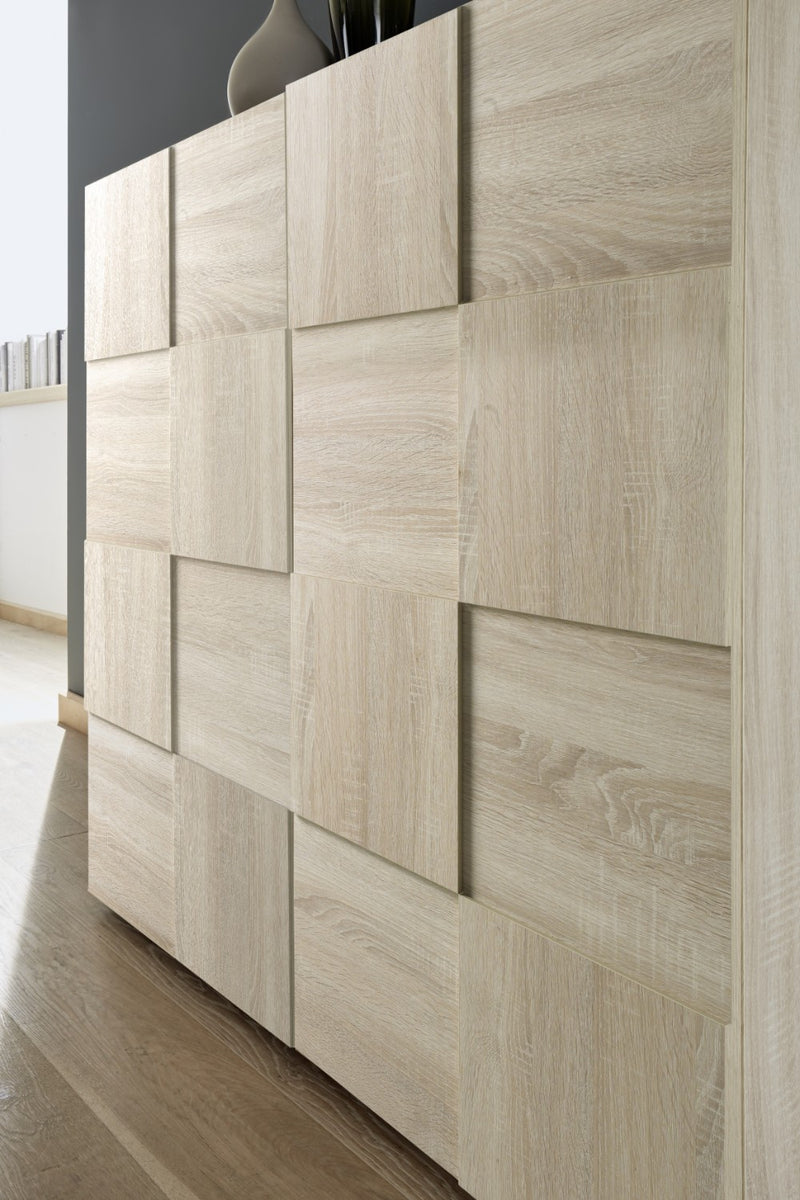 Mobile Vetrina 2 Ante 120x42x166 cm in Legno TFT Chequers Rovere Samoa-4