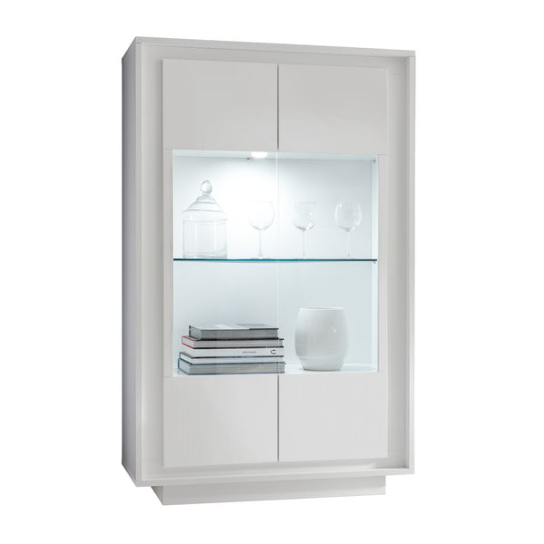 sconto Vitrine 2 Portes 106x50x171 cm en Bois TFT Blanc Mat