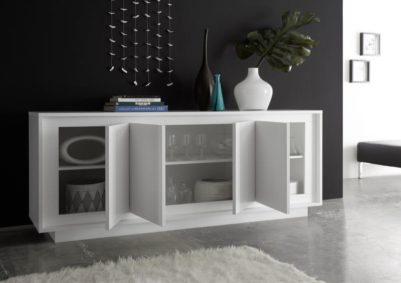 Mobile Buffet 4 Ante 207x50x80 cm in Legno TFT Frame Bianco Opaco-3