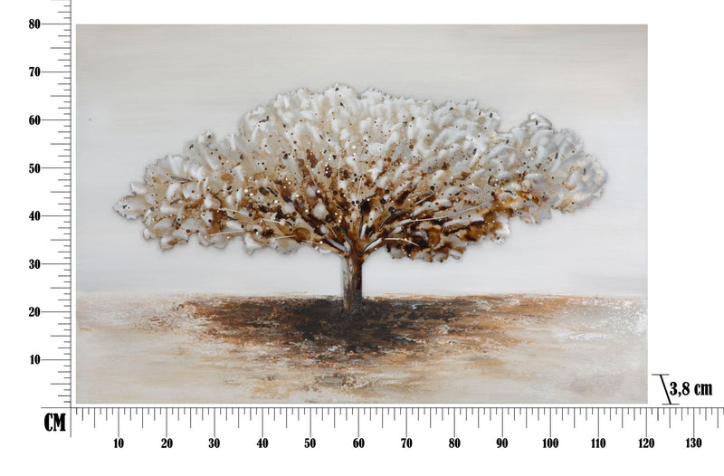 Dipinto su Tela Albero Alluminium 120x3,8x80 cm in Legno di Pino Metallo e Canvas-8