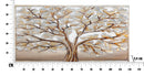 Dipinto Alluminio Albero 120x3,8x60 cm in Legno di Pino Metallo e Canvas-9