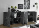 Mobile Buffet 4 Ante 241x42x84 cm in Legno TFT Praga Nero Lucido-3