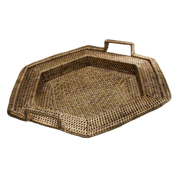 Vassoio Rettangolare 44x50xh7/10 cm con 2 Manici in Rattan Birman sconto