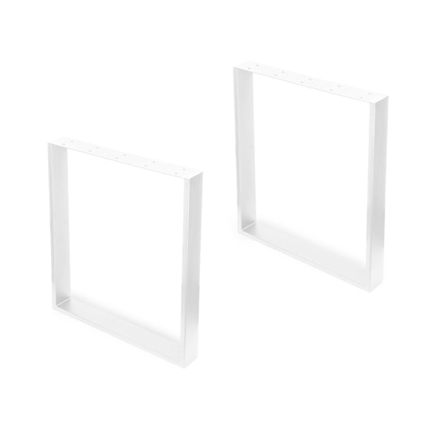 Jeu de pieds de table rectangulaires carrés H720 en acier peint en blanc Emuca prezzo