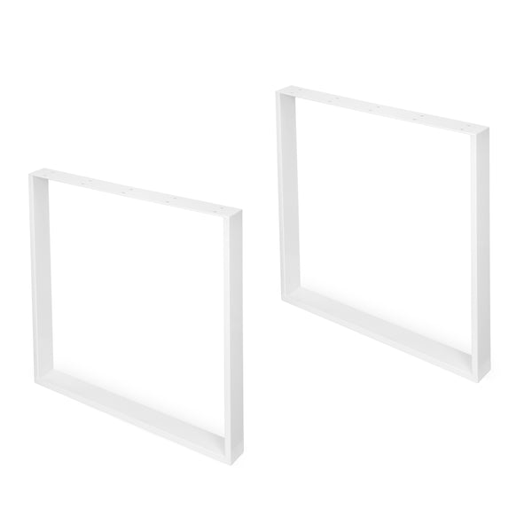 sconto Jeu de pieds de table rectangulaires carrés H720 en acier peint en blanc Emuca