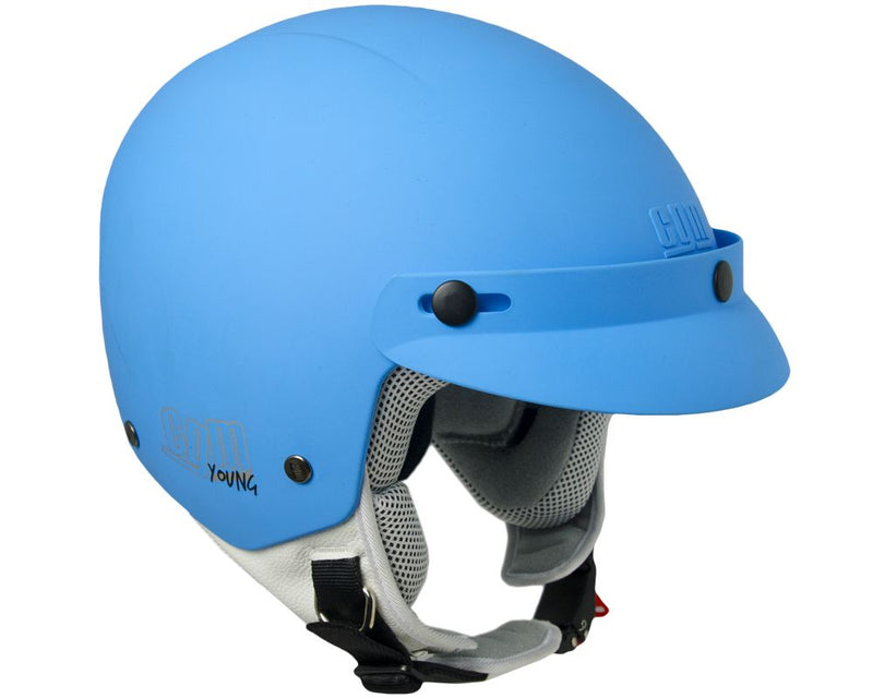 Casco Demi-Jet per Bambini con Frontino CGM Cuba 204A Azzurro Opaco -3