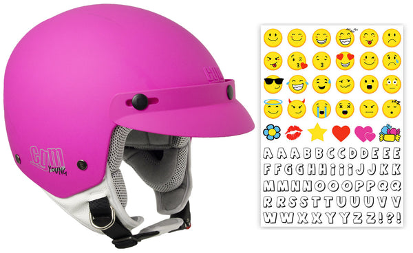 prezzo Casque Demi-Jet Enfant avec Visière CGM Cuba Smile 204S Fuchsia Mat