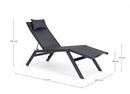 Lettino Chaise Longue da Giardino 65,5x177x105h cm con Cuscino Poggiatesta Krion Antracite -2