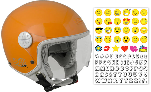 prezzo Casque Demi-Jet Enfant CGM Havana Smile 205S Visière Contour Orange