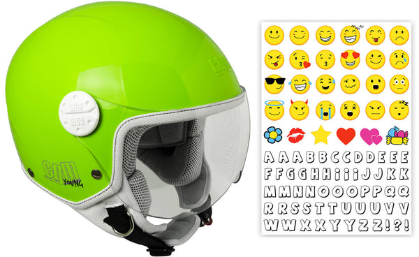 Casque Demi-Jet Enfant CGM Havana Smile 205S Visière Contour Vert acquista