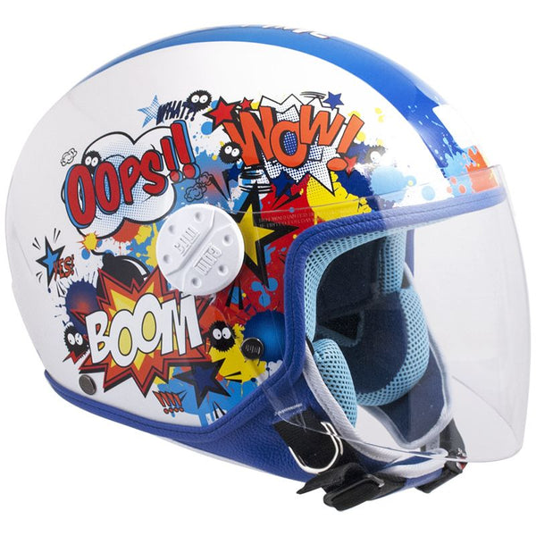 prezzo Casque Jet Enfant Visière Longue CGM Comics 206G Bleu